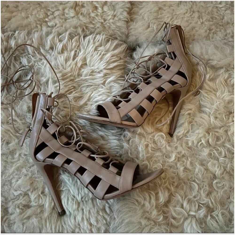 Aquazurra Amazon 105 Nude Heels 37.5 - Picture 4 of 7
